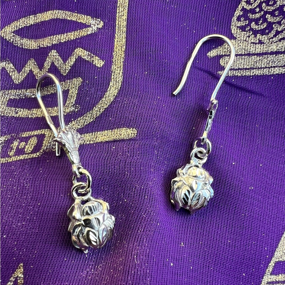 Silver Egyptian Scarab Earrings